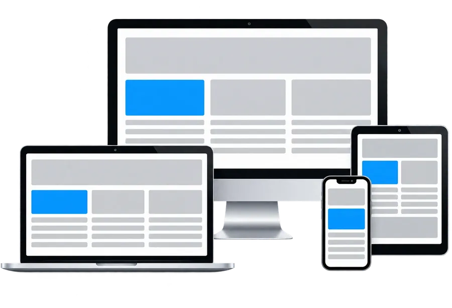 Site affiché sur ordinateur, tablette et mobile